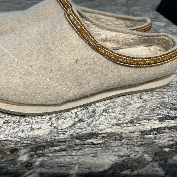 Nautica Cream Slippers Cozy Indoor Comfort - Image 7