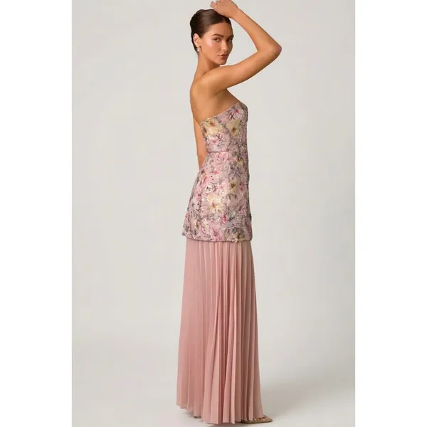 Oh Polly Galia Embellished Convertible Lace-Up Gown Dress Floral Pink size 6 New - Image 7