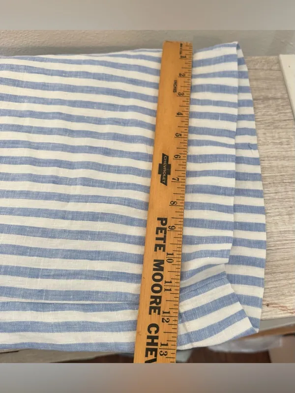 J Crew Wide Leg Cropped Linen Pant Pull On Striped Coastal Relaxed NWT XL T - Image 5