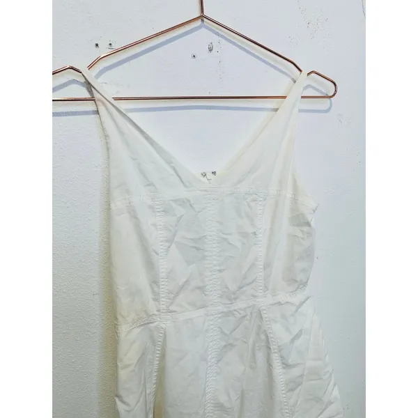 DUNST Women's White Flattering V-Neckline Skirt Flowy A-Line Maxi Dress Size XS - Image 4