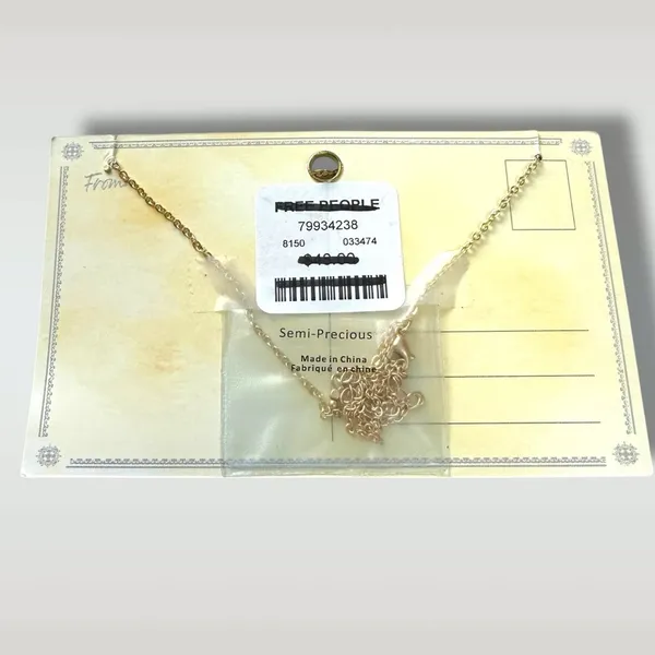 Free People Postcard Necklace Press On Patch Set 14k Gold Plated NWT Dainty - Image 5