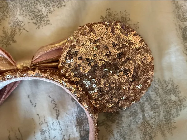 Disney Parks Rose Gold Sparkle Minnie Mouse Ears - Image 8
