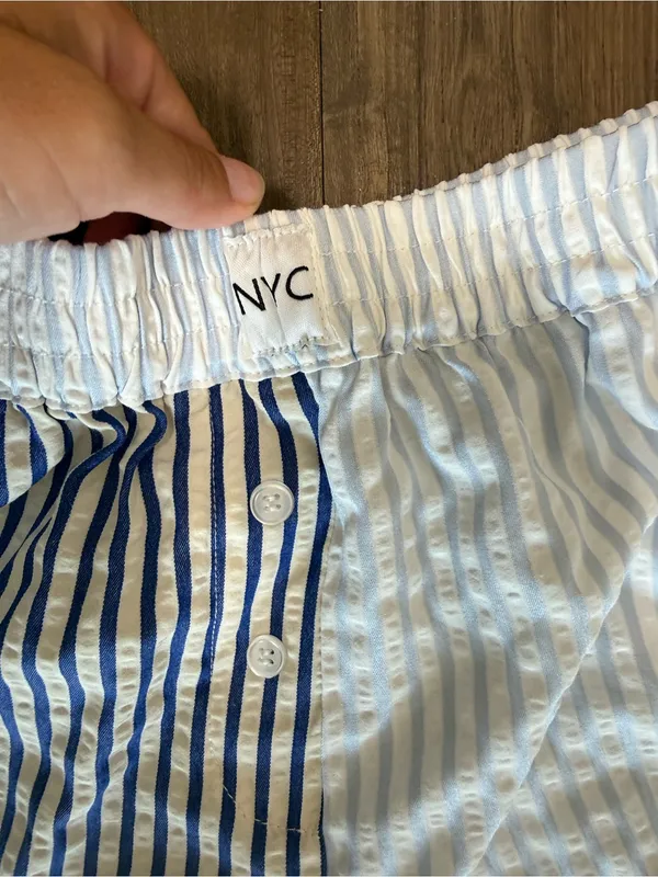 Sincerely Jules NYC Blue Striped Boxer Shorts Size Large - Image 3