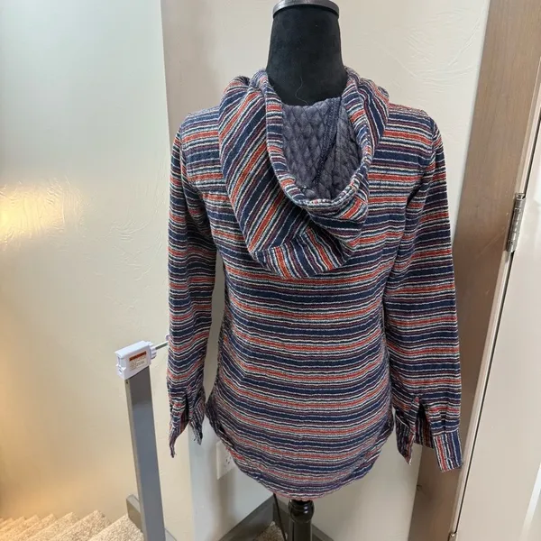 Burton Women's Colorful Stripe Serape Popover Sweatshirt Hoodie Half Button XS‎ - Image 6