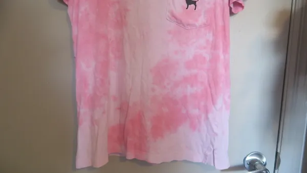PINK Victoria's Secret tie dye short sleeve t-shirt with pocket in pink and black size XS. - Image 3