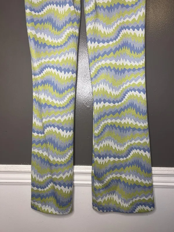Urban Outfitters Pants Womens Small Multicolor Knit Flare Leg Geometric Stretch - Image 6