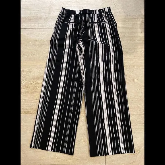 Mario‎ Serrani Black White Striped Wide Leg Pant Size 4 - Image 4
