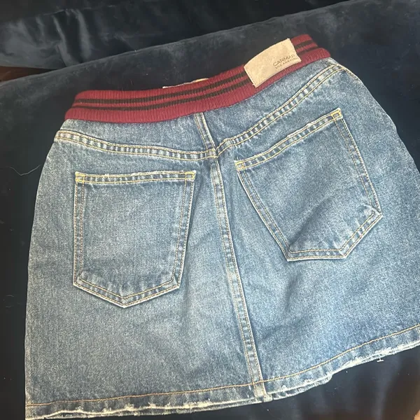 Carmar LF Blue‎ Denim Mini Skirt W/ Stretchy Waist Band - Image 4
