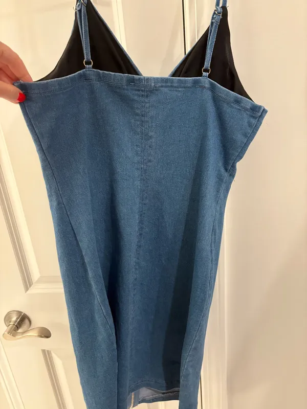 Denim Dress Iris Mini Front Zip - Image 2