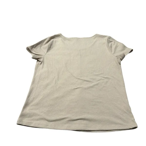 ANN TAYLOR beige ribbed top - Image 4