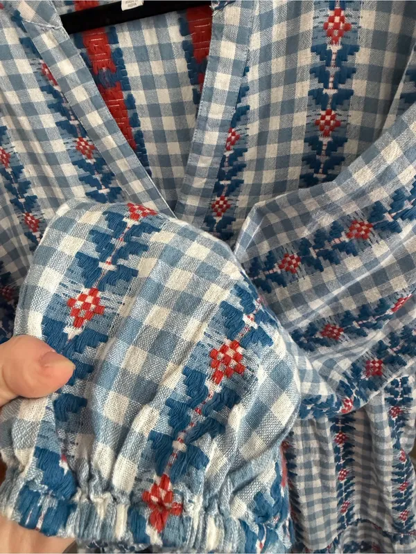 Mud Pie Blue and White Gingham Eliza Yarn Dye Dress - Image 8