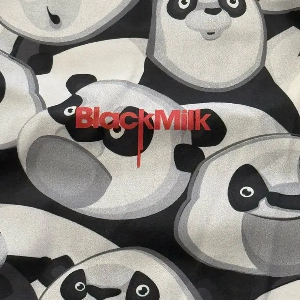 Blackmilk Panda Pattern Bodysuit - Black and White - Image 2