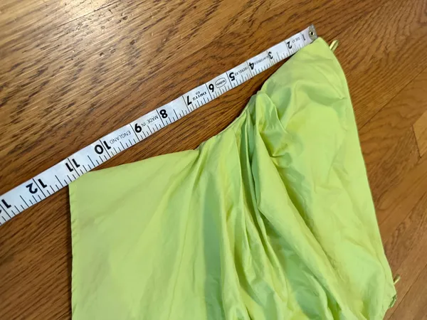 Zara Lime Green Strapless Asymmetric Draped Top size S - Image 11