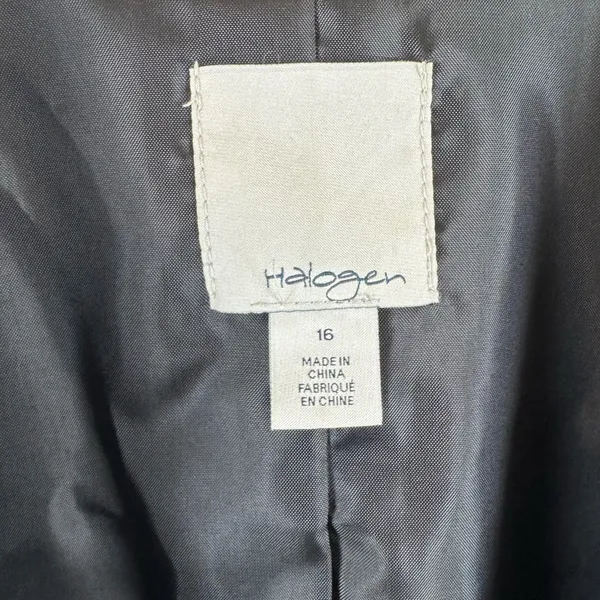 Halogen Faux Leather Trim Suit Jacket Blazer - Image 3