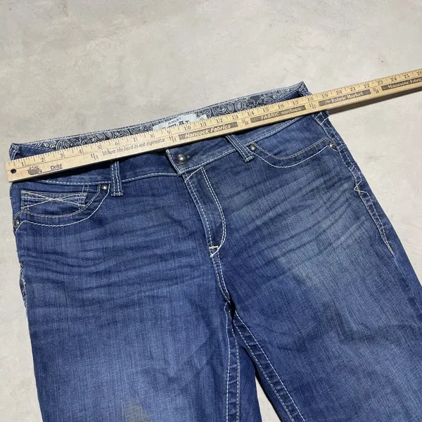 Ariat REAL High Rise Dorothy Boot Jeans Women's SZ 36x36 Wash Blue Stretch *Mark - Image 3