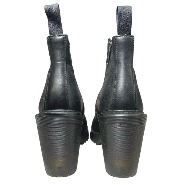 Dr. Martens Magdalena Women's Black Leather High Heels Zip Ankle Boots Size 8 - Image 3