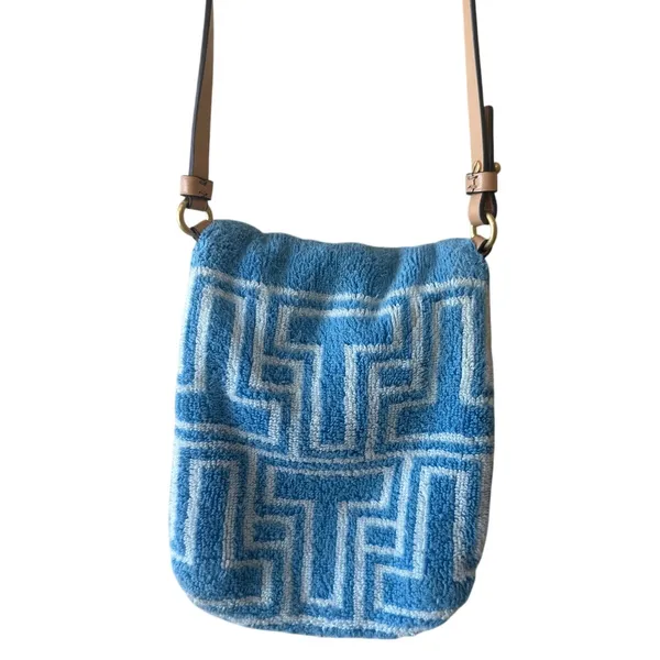 Tory Burch Terry Phone Crossbody Blue Fringe Mini Bag‎ - Image 3