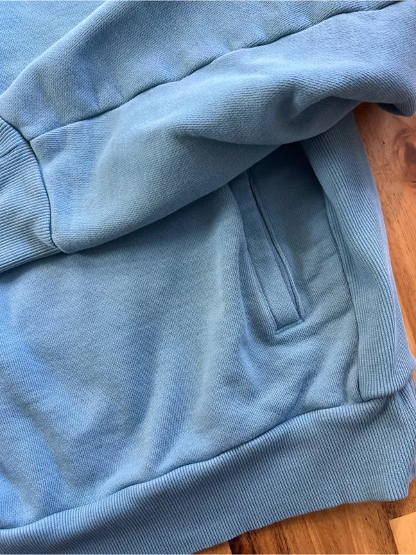 Adidas Skateboarding Quarter Zip Sweatshirt XL Blue Mock Neck Pullover Logo - Image 3