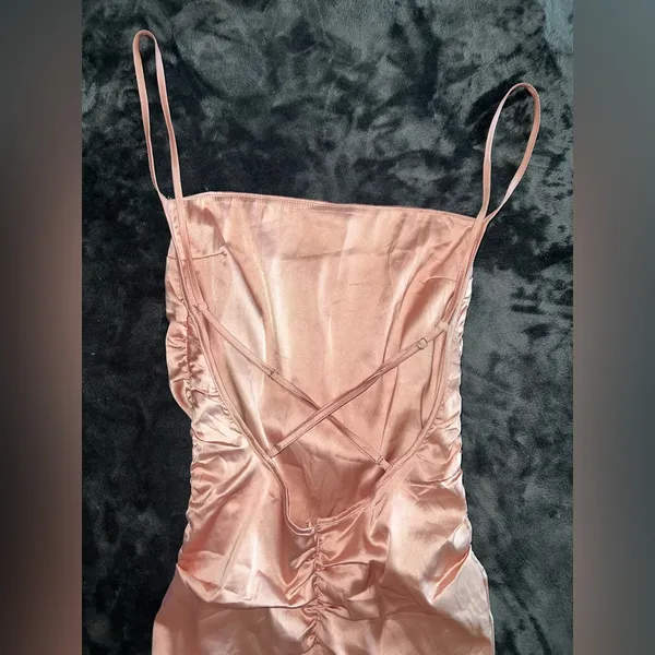 Oh Polly Sweetener Backless Ruched Satin Mini Dress Size 4 - Image 10