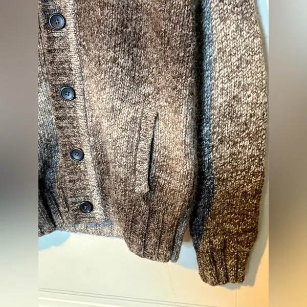 Express Design Studio Brown/Tan Chunky Loose Knit Wool Alpaca Blend Swea… - Image 5