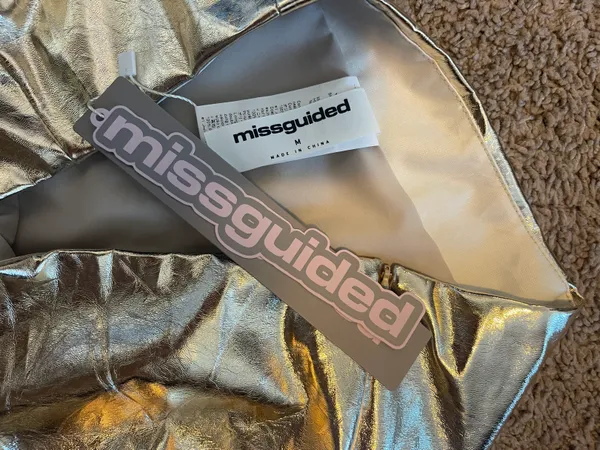 Missguided Gold Coated Mini Skirt - Image 5