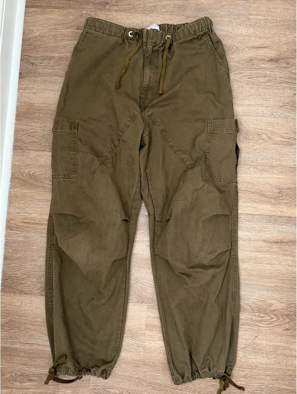 Brown 100% Cotton Cargo Pants Size M - Image 2