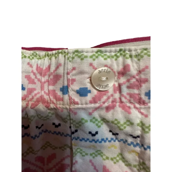 Aerie Fair Isle Print Pajama Shorts Women’s Small‎ Cotton Modal Lounge - Image 8