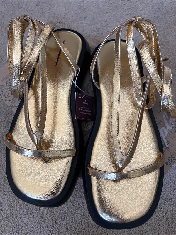Free People Winnie Wrap Platform Sandal in Gold - Image 2