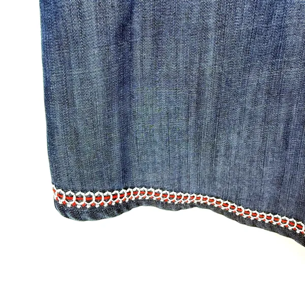 J.Jill Denim Size Large Sleeveless Blouse‎ Top Tank Shirt Embroidered Lyocell - Image 4