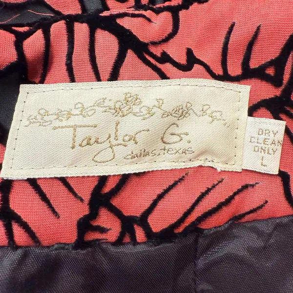 Taylor‎ G. Dallas Texas Womens Floral Velvet Burnout Sheer Kimono Jacket Coat L - Image 8