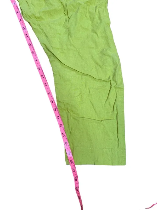 Handmade cotton lime green harem pants medium women’s - Image 4