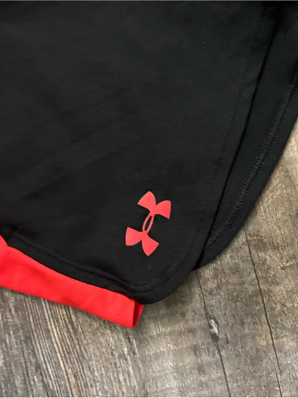 Under‎ Armour Black and Red Women's Athletic Shorts - Image 2