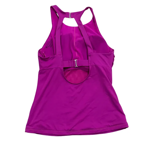 Athleta Women Magenta High Neck Racerback Tankini Top Swimwear Medium 34 B/C - Image 2
