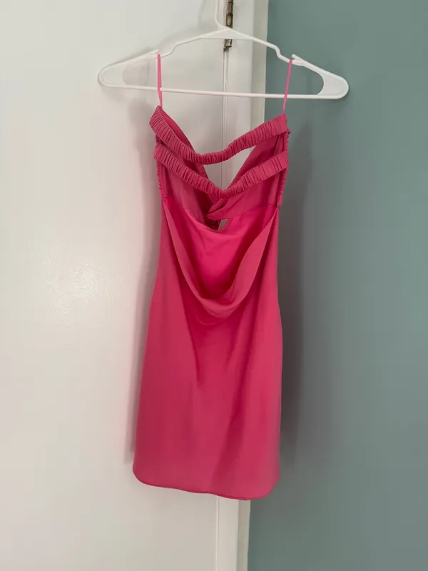 Cotton Candy LA pink strapless satin mini dress - Image 4