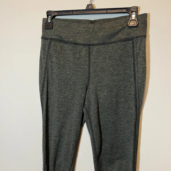 Free People Movement Leggings Olive Green Heathered Cutout Ankle Women's Medium - Image 3