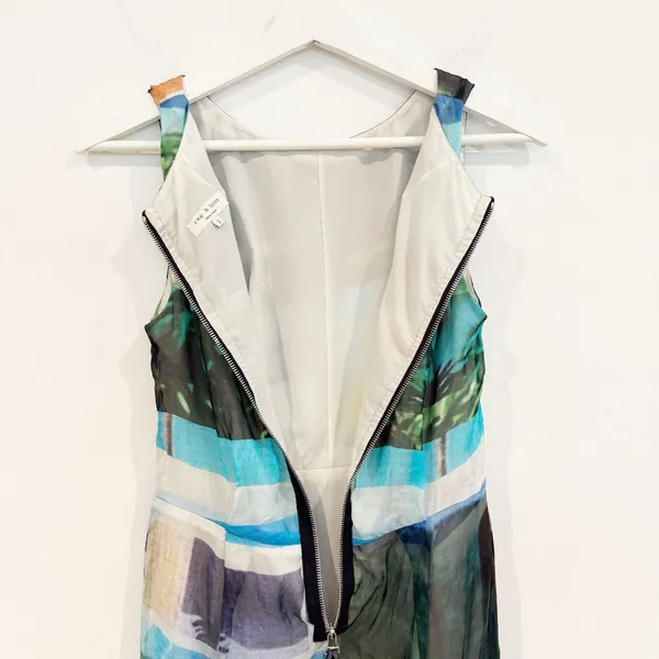 Rag and Bone Tribeca Dress Size 2 Multi Color‎ Silk Abstract Minimalist Grunge - Image 10