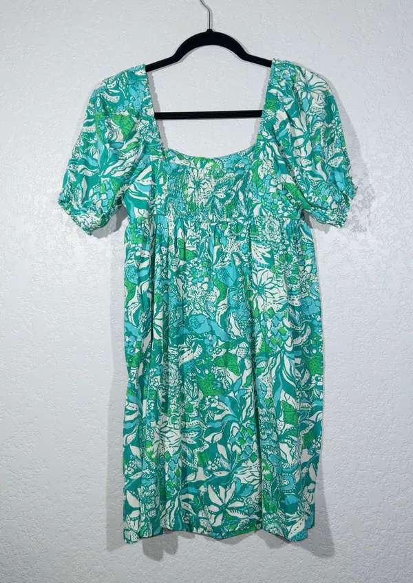 New Botanical Green Safari Sangria Delaney Dress Size 4 - Image 8