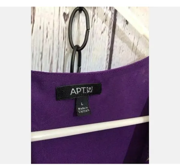 Apt 9 Sz L Gorgeous Sleeveless Purple Floral Blouse Top Flowy & Flattering - Image 3