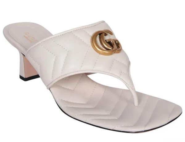 Double G Thong Sandal Mules size 38.5 White - Image 8