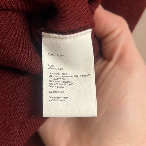 ✨Oak + Fort Cutout Maroon Sz Small Sweater✨ Red - Image 7