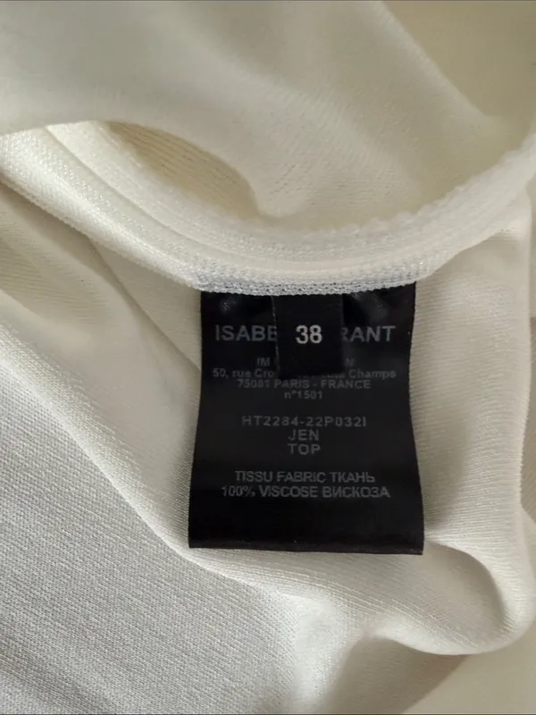 Isabel Marant Cream Gathered Long Puff Sleeve Blouse - Image 4