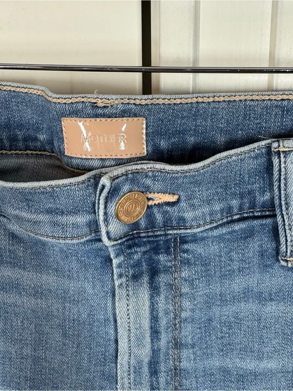 Mother The Mid Rise Dazzler Ankle Fray Weekend Kitten Jeans size 33‎ - Image 2