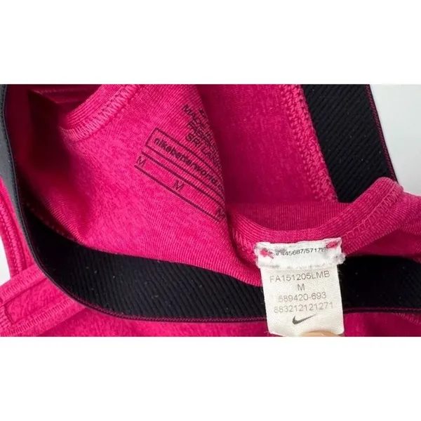 Nike Pro Racerback Sports Bra Bright Pink/Black Dri-Fit Wireless Womens Medium M - Image 5