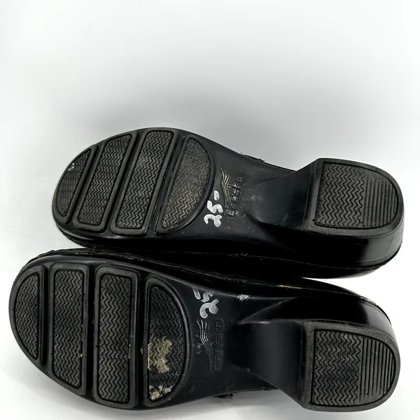 Dansko Stacie Clogs Leather Slip On Crisscross Heel Rocker Round Toe Black 6 - Image 7