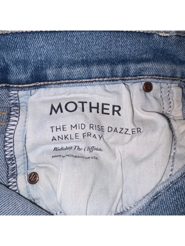 Mother $258 Woman’s 26 The Mid Rise Dazzler Ankle Fray Jeans Size 26 - Image 6