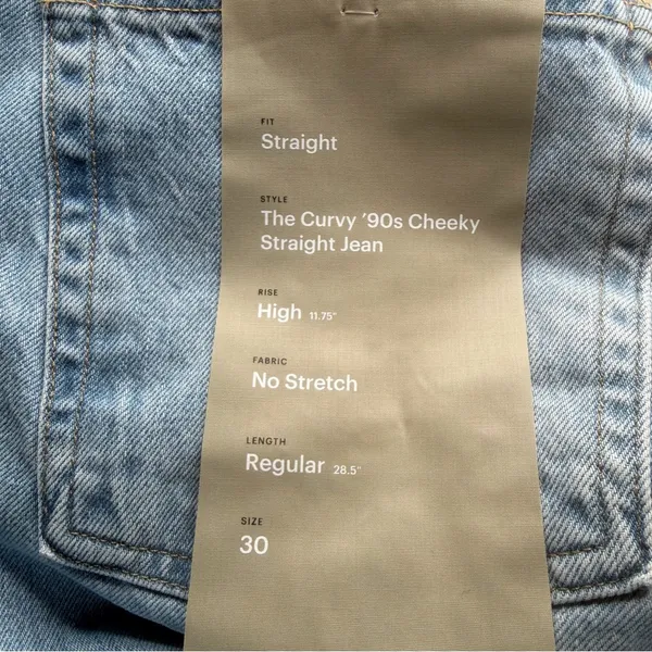 Everlane Curvy 90s Cheeky Straight Jeans 30 NWT High Rise Sunbleached Blue - Image 7