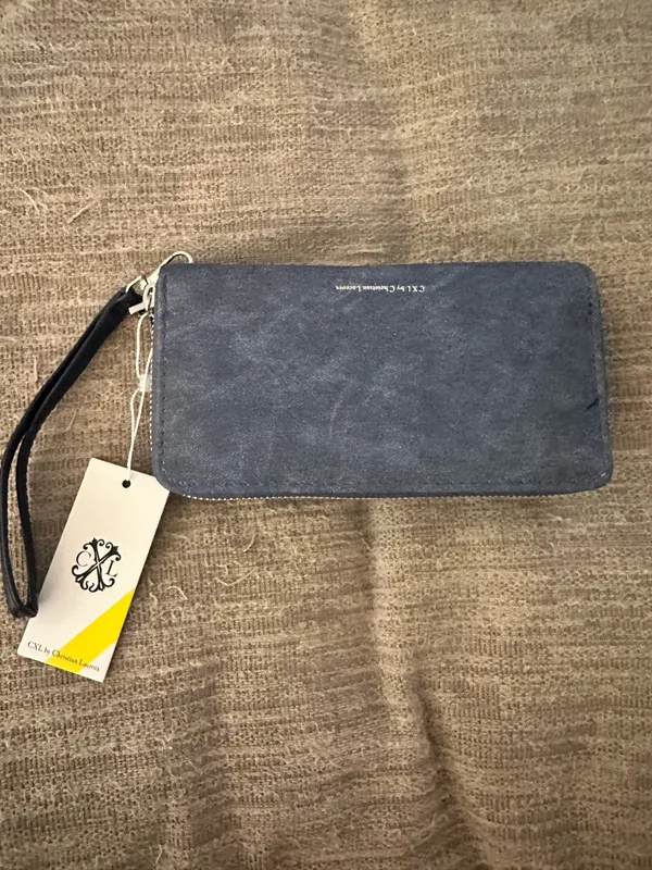CLX by Christian Lacroix Ames denim double zipped wallet - Image 2