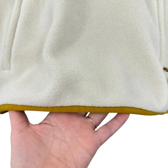 Burton Anouk Fleece Pullover Cream Mustard Yellow Snap Neck Jacket Gorpcore‎ Ski - Image 6