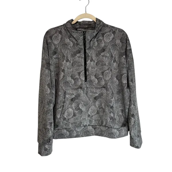 Kyodan Outdoor Womens XL Quarter Zip Pullover Sweatshirt Gray Abstract‎ Print - Image 7