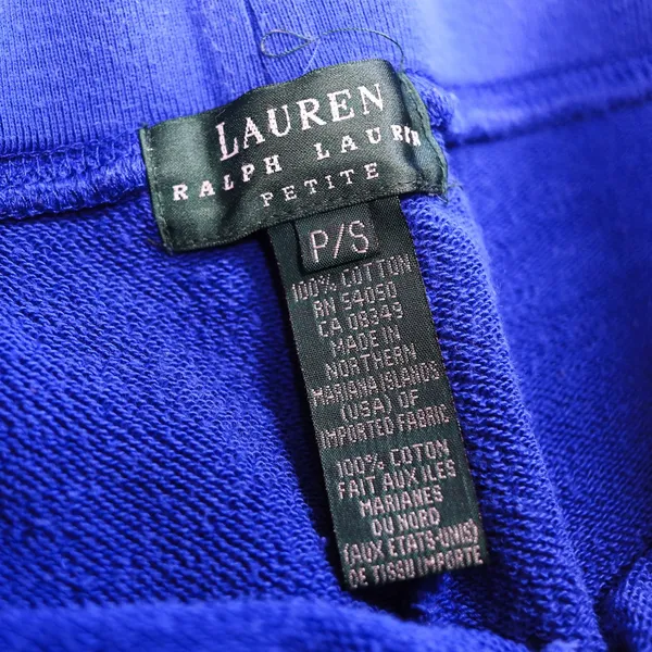 Lauren Ralph Lauren Joggers Womens Petite Small Blue Cotton Nautical Crest Pants - Image 3